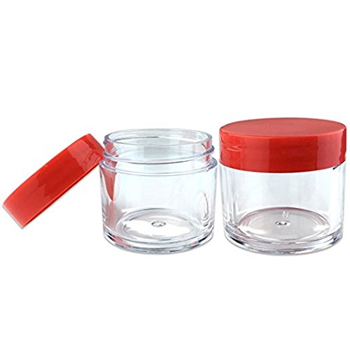 Beauticom 30G/30Ml (1 Fl Oz) Round Clear Jars With Flat Top Lids For Creams, Lotions, Make Up, Powders, Glitters, And More... (C