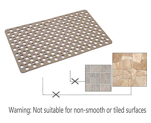 Nonslip Bathtub Mat Extra Soft Tpe Bath Mat For Kids, Machine Washable Bathroom Shower Mat(Gray/ 30L X 17W Inch)