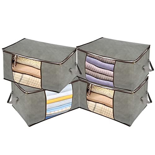 Arvanaindia Blanket Storage Bags Extra Large and Closet Organizer | Wardrobe Organiser for Clothes Foldable with Zip | Cupboard 