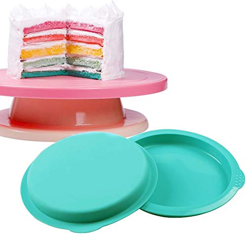 Webake Layer Cake Pans Set, 6 Inch Round Rainbow Cake Baking Pans, Silicone Cake Mold For Jumbo Whoopie Pie Cake Vegetable Panca