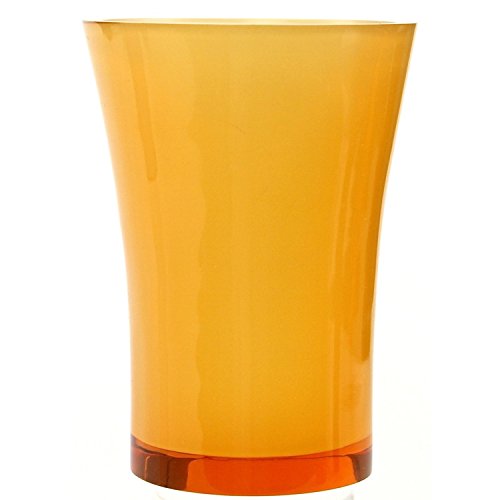 Gedy By Nameek'S Au98-67 Gedy Flaca Aucuba Tumbler, 1'' L X 3.41'' W, Transparent, 3.41'' X 3.41'' X 4.68'', Orange
