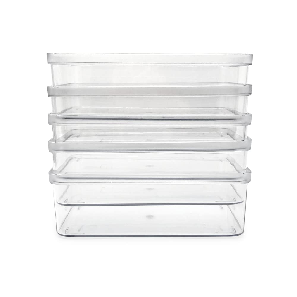 Isaac Jacobs 5-Pack Small Clear Storage Bins (5.5