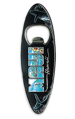 Maui Hawaii Foil Embossed Magnetic Surfboard Bottle Opener 4.5'' H X 1.375'' W