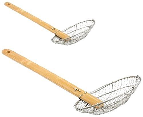 M.V. Trading SSK5 Stainless Steel Asian Spider Skimmer Strainer with Bamboo Handle, 5-Inches