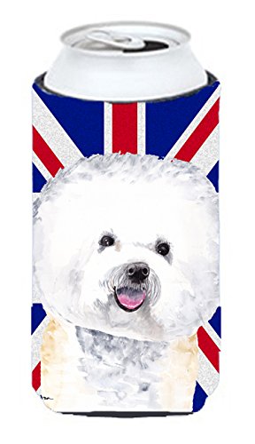 Bichon Frise with English Union Jack British Flag Tall Boy Beverage Insulator Hugger SC9818TBC