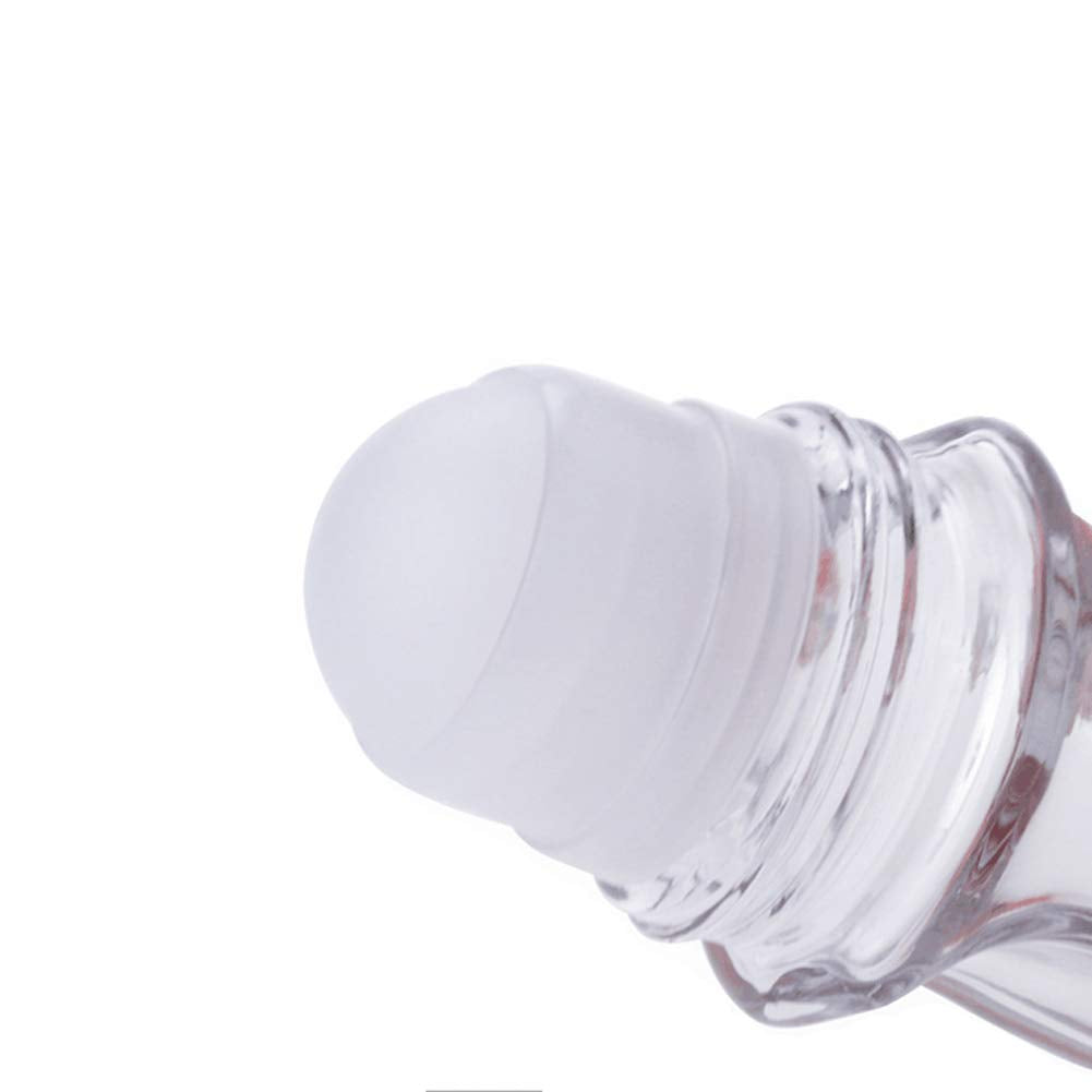 2Pcs 50Ml/1.69Oz Clear Refillable Glass Roll-On Deodorant Bottles Empty Essential Oils Roller Bottles Containers With Plastic Ro