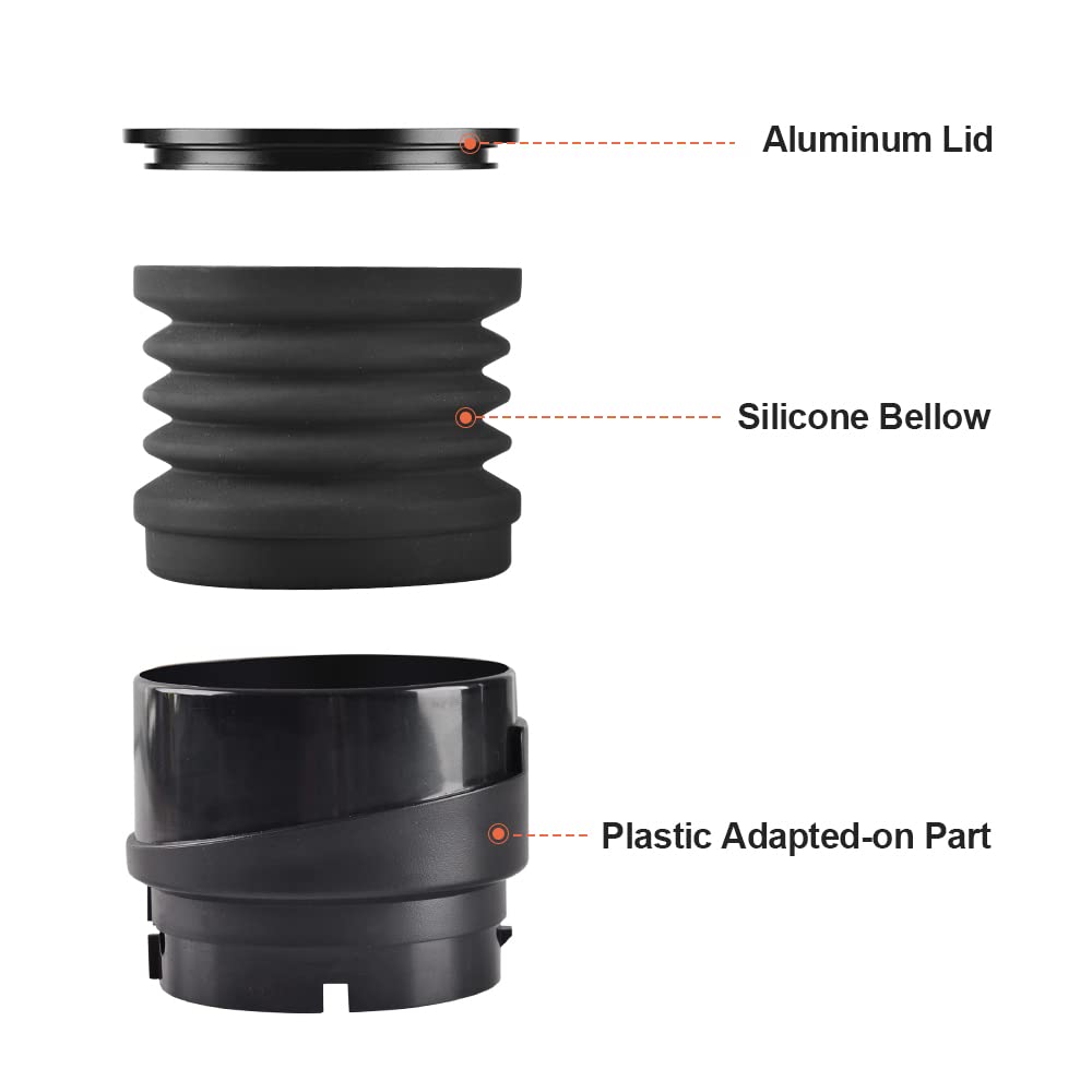 Cafemasy Single Dose Hopper With Silicone Bellow And Aluminum Lid 2 In 1 Function Coffee Grinder Hopper For Espresso Grinder Mac