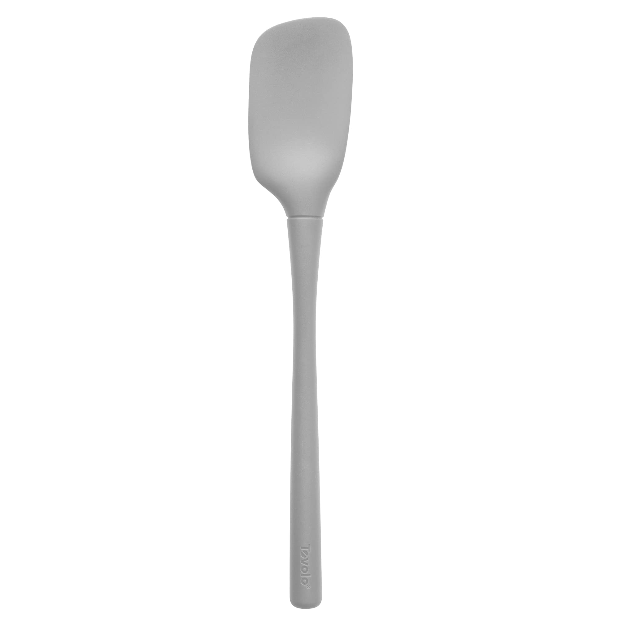 Tovolo Spoon Spatula Spoonula All Silicone Ergonomic Handle Grip Oyster Gray, Silicone Spoopula Kitchen Utensil Non Scratch Easy