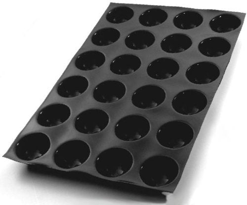 Flexipan Hemisphere 3.55 Oz, 70mm Dia x 40mm Deep (2-3/4 Dia x 1-9/16 Deep), 24 Cavities