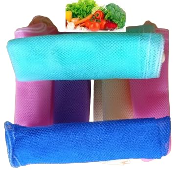 Attachh Fridge Storage Polyester Bags Reusable And Eco Friendly Produce Vegetable Storage Bags (Set Of 12)  Multicolor