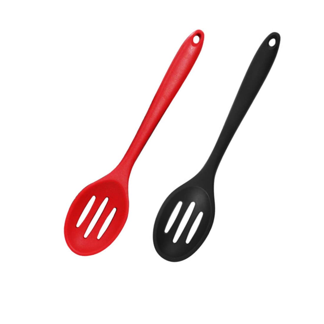 2 Pack Nonstick Silicone Slotted Spoons,High Heat Resistant Cooking Baking Spoons Ladle Set For Stirring, Mixing, Serving, Drain