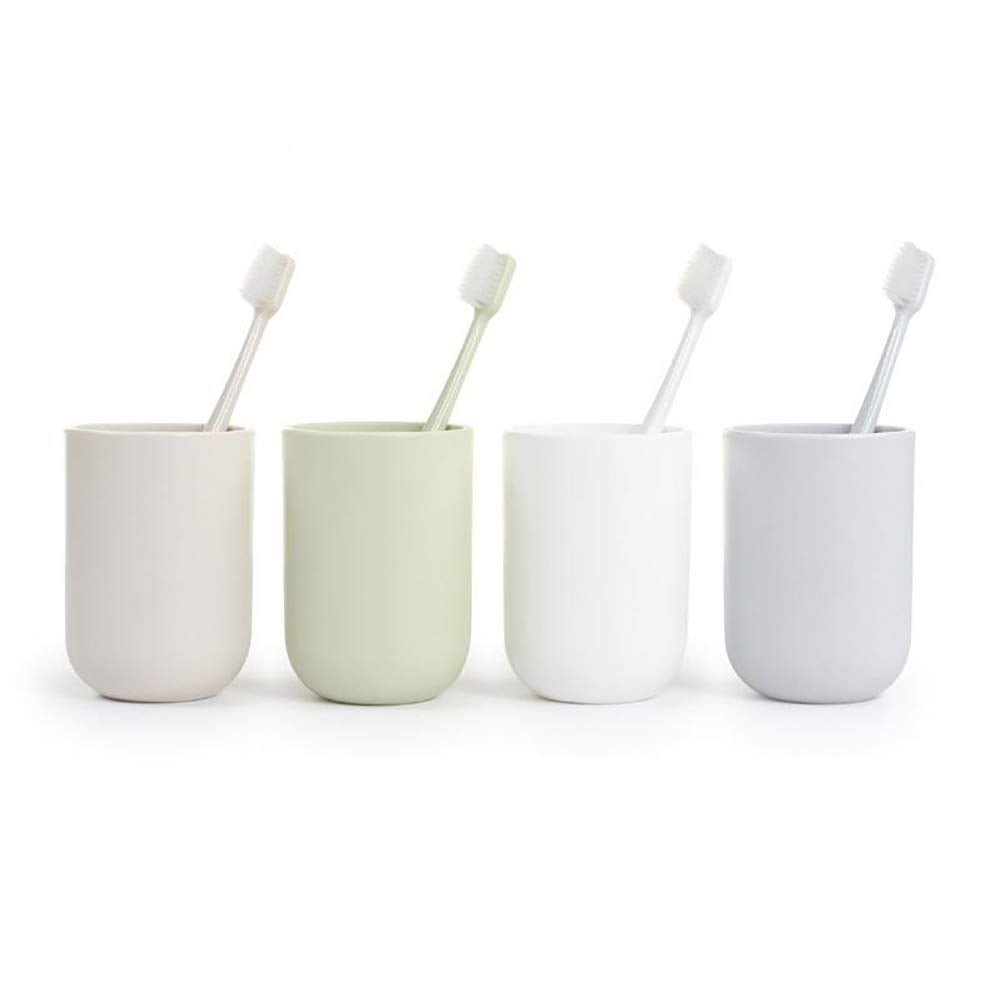 UVIVIU Toothbrush Holder Cup - Plastic Bathroom Tumbler, 350ml, White, Model U-1136