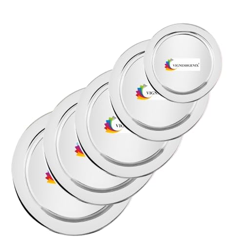 Stainless Steel Heavy Gauge Ciba/Lids/Tope Cover Set Of 5 Pcs (Size  13Cm, 14.4Cm, Cm, 17Cm, 18Cm, 19.Cm), Silver