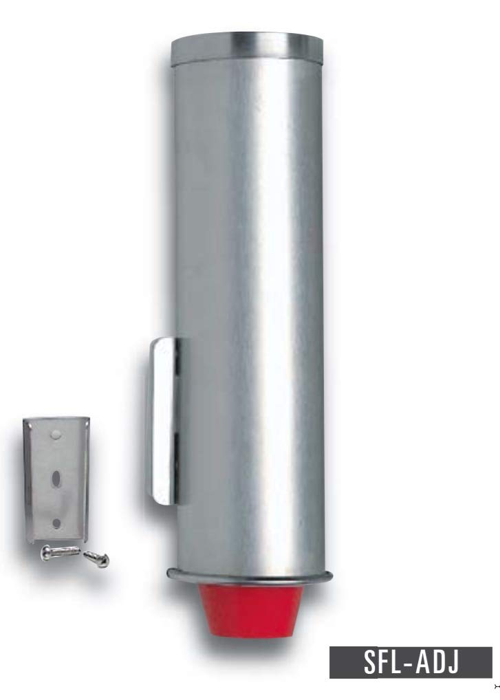 Dispense-Rite SFL-ADJ Surface-Mount Portion Cup Dispenser  Gravity-Feed 2 oz. to 6 oz. Plastic
