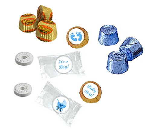 324 Blue Its A Boy Baby Shower Favors Stickers For Baby Shower Or Baby Sprinkle Party Decorations, Baby Shower Kisses Stickers,