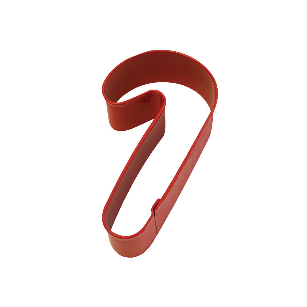 R&M Candy Cane 3.5'' Cookie Cutter Red With Brightly Colored, Durable, Baked-On Polyresin Finish