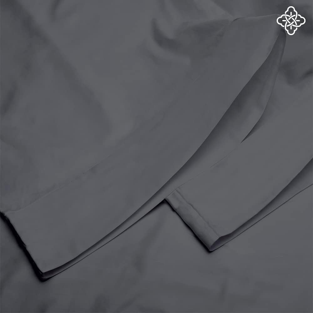 Bioweaves 100 Organic Cotton King Pillow Cases 300 Thread Count Soft Sateen Weave Gots Certified - King Size, Set Of 2, Grey