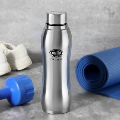 Cello Aqua Pro Stainless Steel Water Bottle, 1000 Ml, 1 Unit, Silver