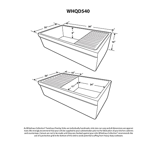 Whitehaus Collection Whqd540-M-Lightcement Quatro Alcove Kitchen, Fireclay, Front Apron Sink, Matte, Light Cement