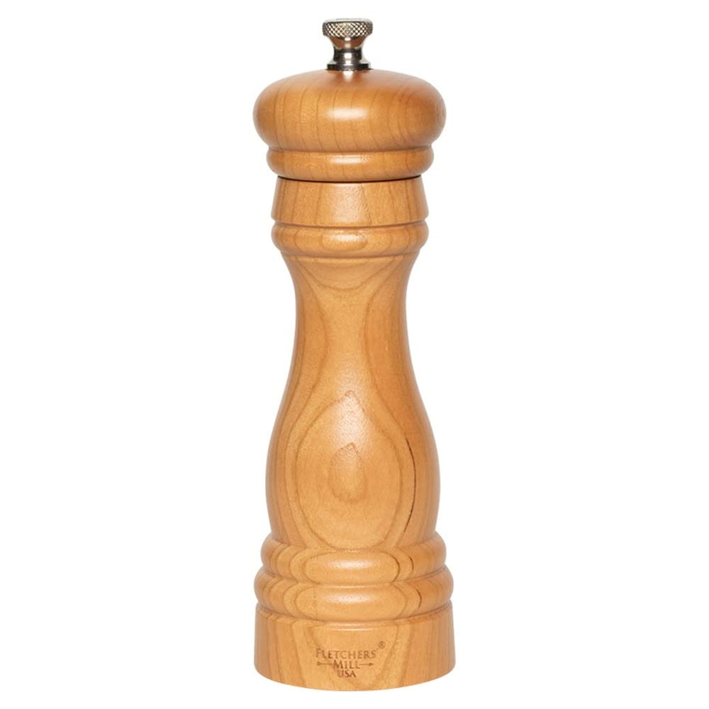 Fletchers' Mill Federal Pepper Mill, Cherry - 6 Inch, Adjustable Coarseness Fine To Coarse, Made In U.S.A.