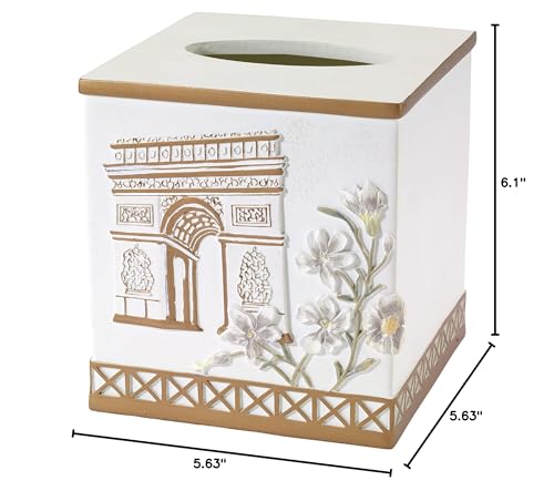 Avanti Linens - Tissue Box Cover, Decorative Tissue Box Cover For Home (Paris Botanique Collection)