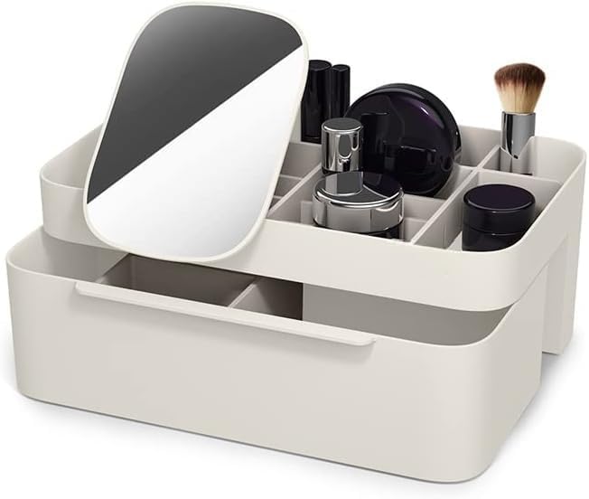 Gnoly Large Cosmetic Organiser With Magnifying Compact Cosmetic Mirror Makeup Cosmetic Storage Organizer With Drawer (1Pcs)