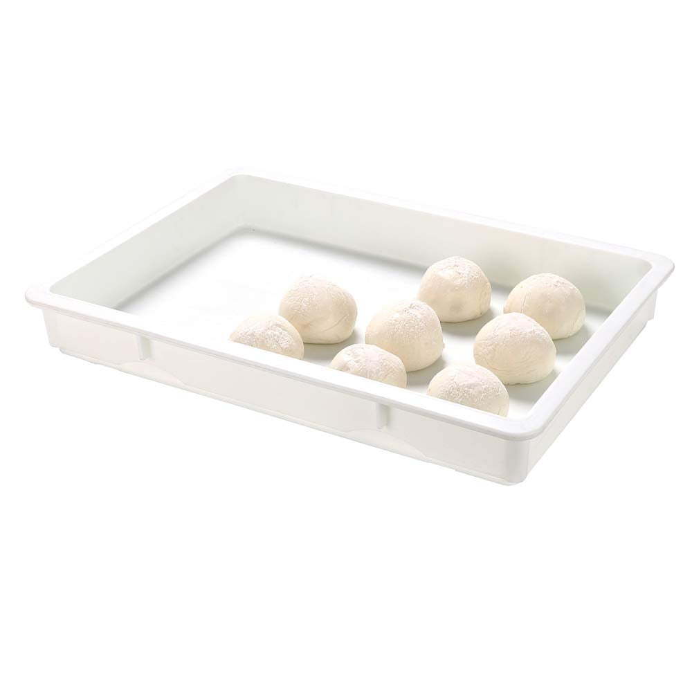 26 X 18 X 3 Inch Proofing Box, 1 Rectangle Dough Box - Stackable, Dishwashable, White Plastic Pizza Dough Boxes, Durable, Lids S