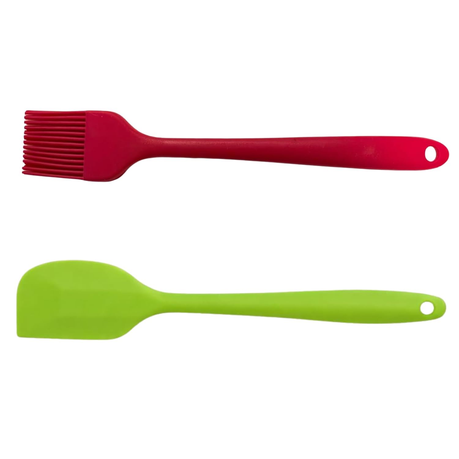Imegaz Silicone NonStick Heat Resistant Kitchen Utensil| Spatula And Brush Set Of 2 Multicolor