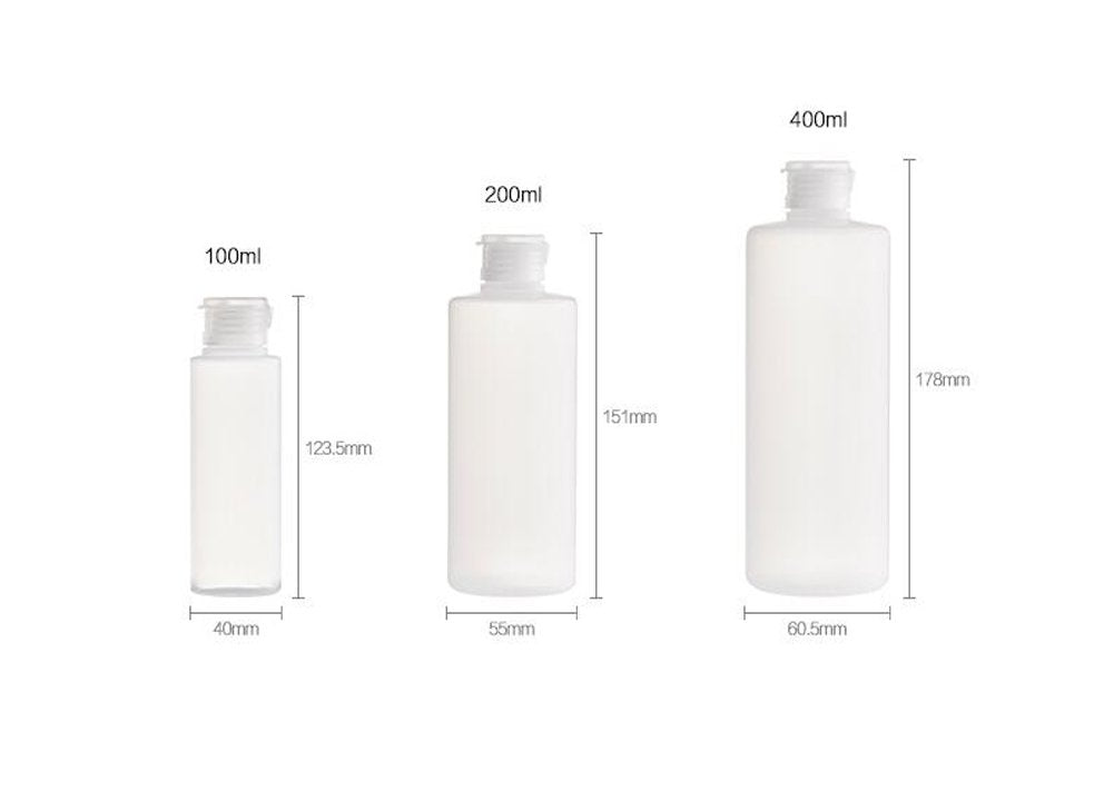 Upstore 2Pcs Empty Refillable Plastic Clear Soft Tube Squeeze Bottle Jars With Flip Cover Cosmetic Makeup Packing Storage Holder