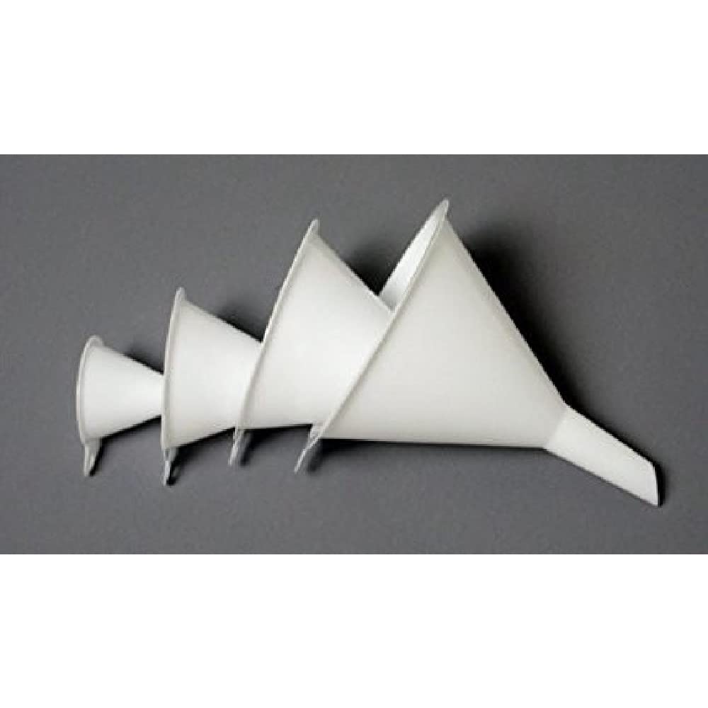 Chef Craft Set Of 4 General Purpose Plastic Assorted Sizes Nested Funnel Set, White