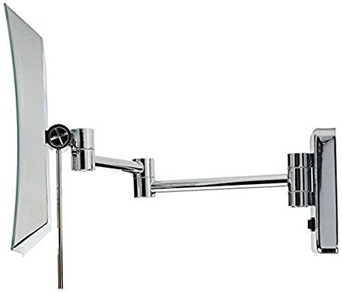 Jerdon Rectangular 6.5-Inch X 9-Inch Wall Mount Mirror - Makeup Mirror With 5X Magnification And 15.5-Inch Wall Extension - Chro