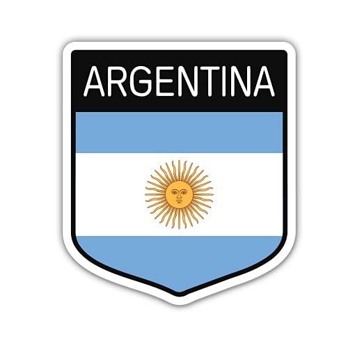 Squiddy Argentina Flag Shield - Vinyl Sticker Decal for Phone, Laptop, Water Bottle (3 high)