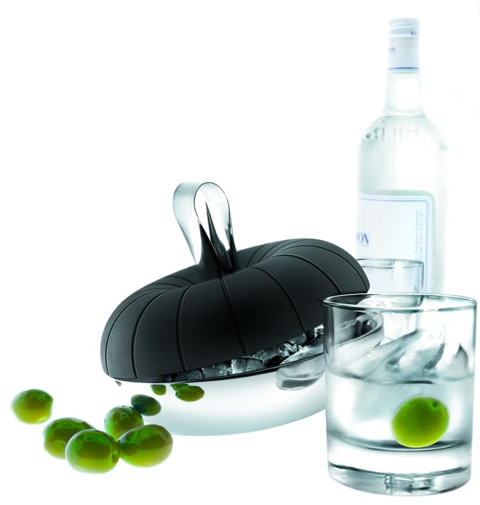 Eva Solo | Ice Cube Cooler With Tongs | Metal Ice Cube Tray | Danish Design, Functionality & Quality | Black
