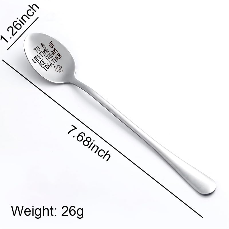 Couples Ice Cream Spoons Gifts For Wife Husband Anniversary Valentines Gifts For Girlfriend Boyfriend Christmas Birthday Gifts F