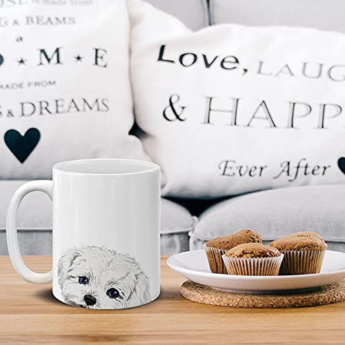 Mugbrew Maltese Dog Ceramic Coffee Mug Tea Cup, 11 Oz