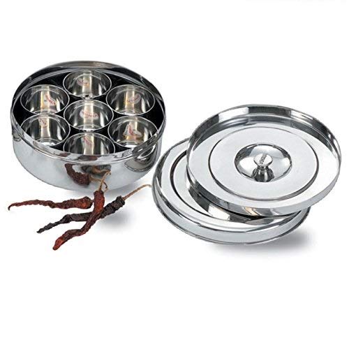 Vinod Steel Masala Dabba 13 Inch, Silver