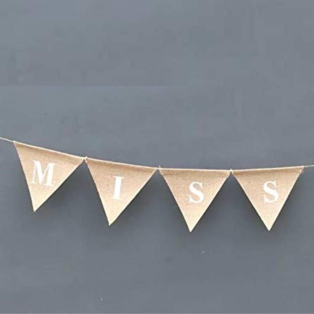 Miss To Mrs Banner - Bridal Shower - Miss To Mrs Bunting Garland - Engaged Garland - Bridal Shower D  Cor - Burlap Rustic Shower