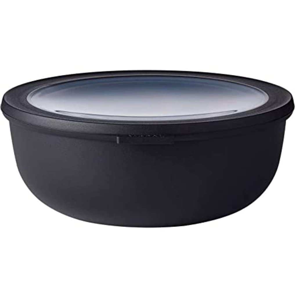 Rosti Mepal Rst62160Blk Cirqula Multi Food Storage And Serving Bowl With Lid, Low 2.3 Quart, Black