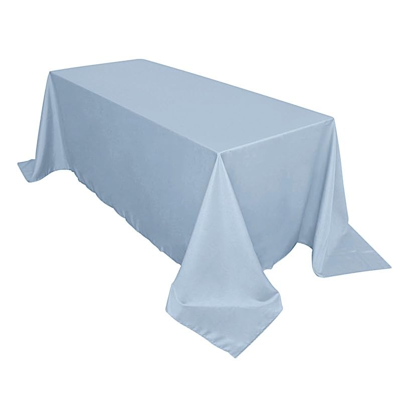 Balsacircle 90X132-Inch Dusty Blue Rectangle Polyester Tablecloth Table Cover Linens For Wedding Party Events Kitchen Dining