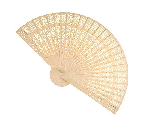 FORSUN Sandalwood Fan (Set of 50 pcs) Wedding Favors&Birthday Gifts&Christmas Gift