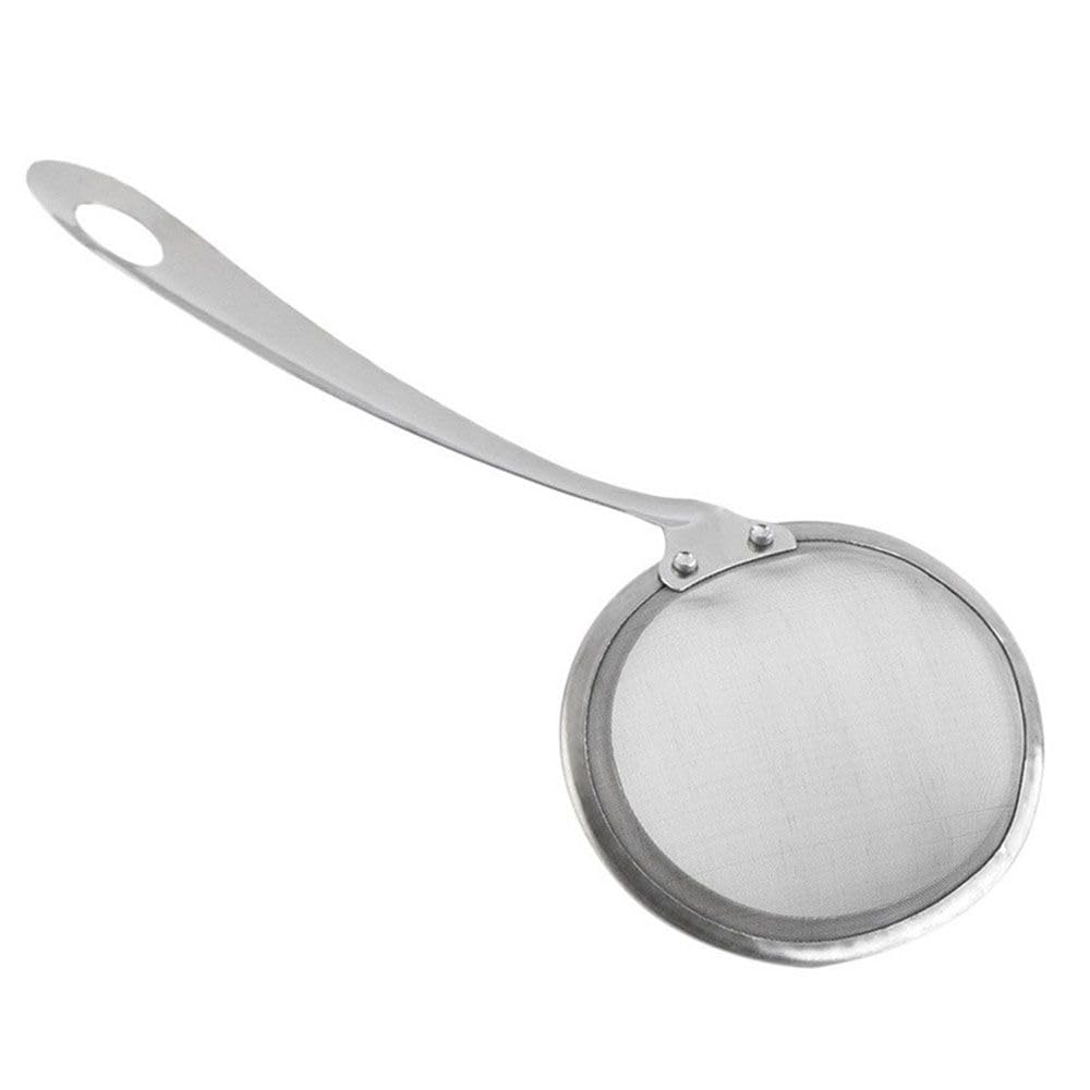 Leadigol Stainless Steel Skimmer Strainer, Fine Mesh Skimmer Strainer Ladle Multifunctional Hot Pot Fat Skimmer Spoon Fine Mesh