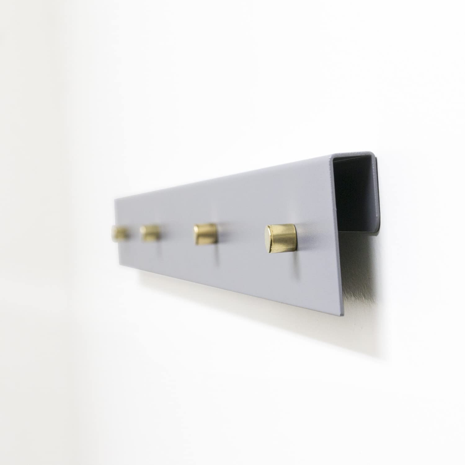 Wall Mount Art Display - Hanging Kids Art Room D?cor - 28'' Magnetic Bar (Set of 2) Gray with Gold Magnets