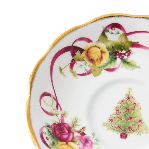 Old Country Roses Christmas Tree Teacup And Saucer Set