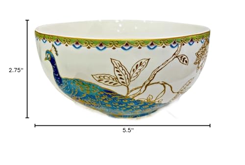 222 Fifth Replacement 5.5 '' Diameter Salad Cereal Bowl PEACOCK GARDEN (quantity: 1 New Bowl)