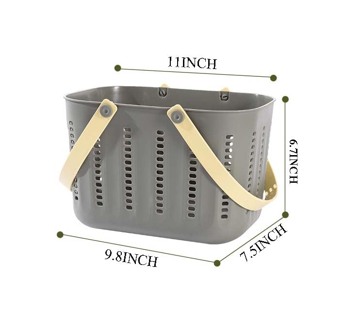 Kamuavni Portable Shower Caddy Tote Organizer Basket, Plastic Basket With Handle Hollow Out Storage Caddy Tote Bin For Tool, Gar