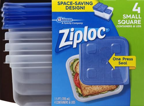 Ziploc Container Sm Square 4Ct,