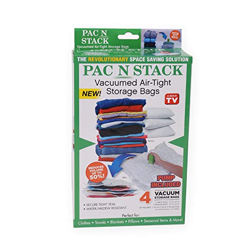 Pac  'N Stack, Handheld Vacuum Sealing Storage With Bags, Easy To Use, Reusable, Waterproof, Cordless, Compact, And Portable, Id