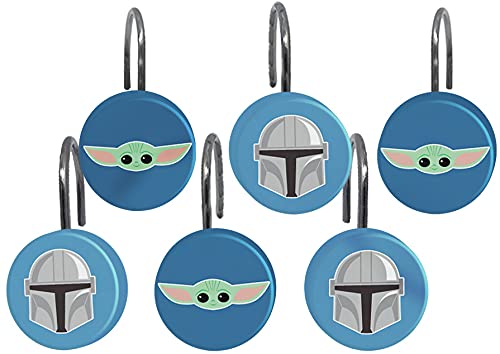 Jay Franco Marvel Avengers Shields 14 Piece Bathroom Set - Includes Shower Curtain, 12 Hooks, & Non-Slip Bath Rug - Easy Care Fa