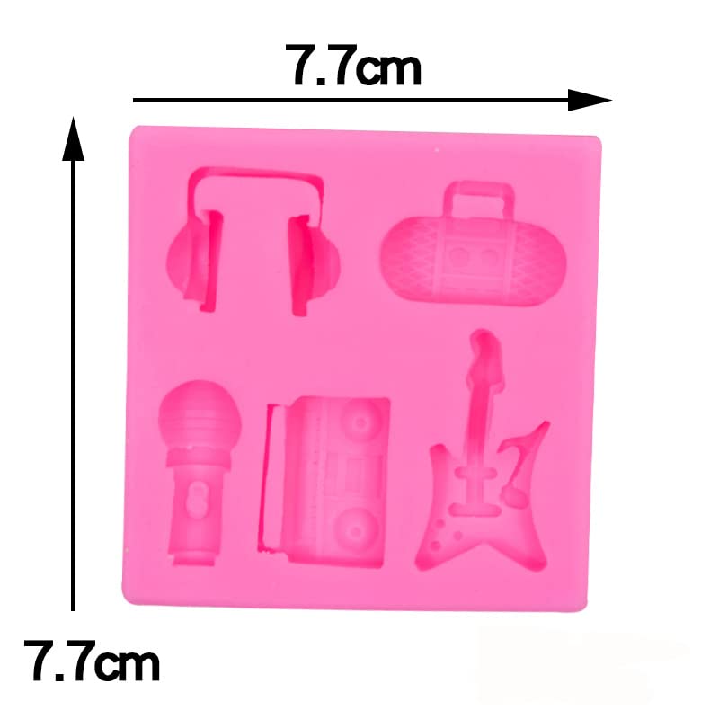 Rock Disco Boombox Microphone Radio Bass Silicone Molds For Diy Fondant Candy Making Chocolate Mold Desserts Ice Cube Gum Clay B
