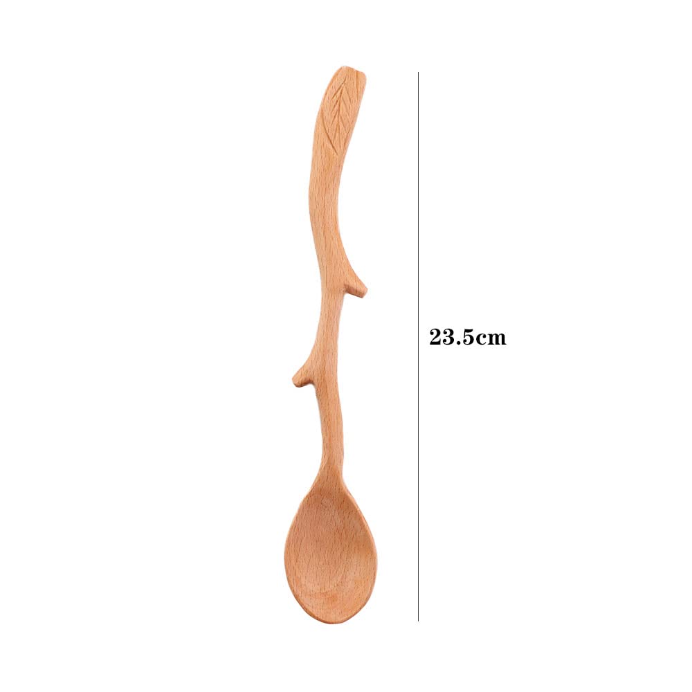 3Pcs Wooden Twig Spoons,Long Handle Soup Spoon Natural Wood Coffee Scoop, Creative Branch Shape Ladle Spoon For Soup Cooking Mix
